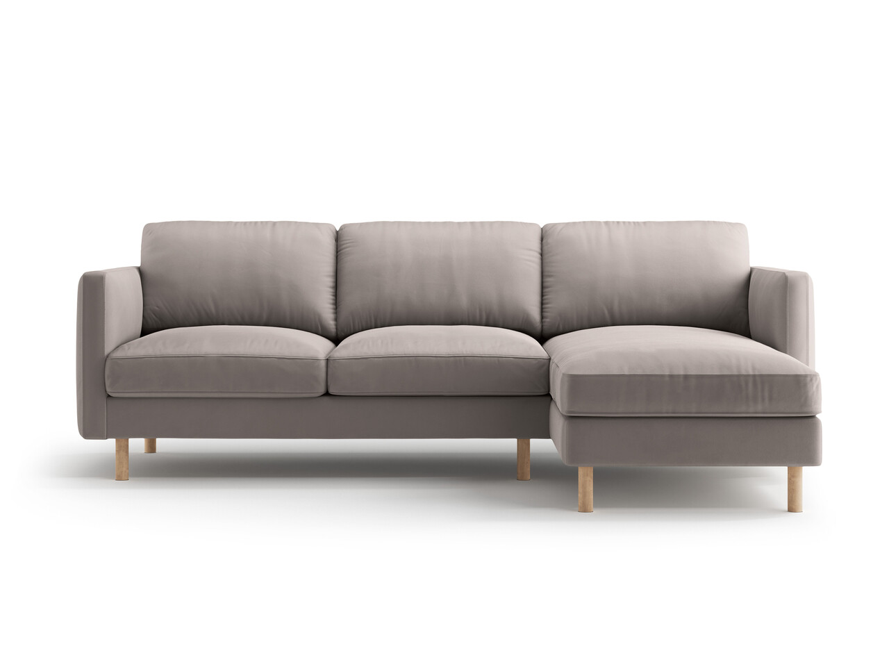 Coltar dreapta 3 locuri, Eden, Micadoni Home, 250x150x90 cm, catifea, gri beton - imagine 6